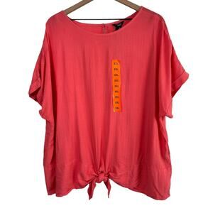BUFFALO DAVID BITTON XXL PINK SHORT SLEEVE WOMEN BLOUSE BRAND NEW WITH TAGS
